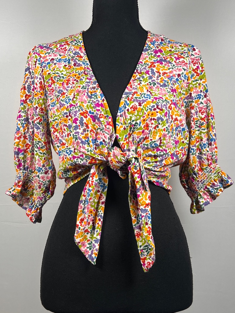 Show Me Your Mumu Kimmy Tie Top, Size Large